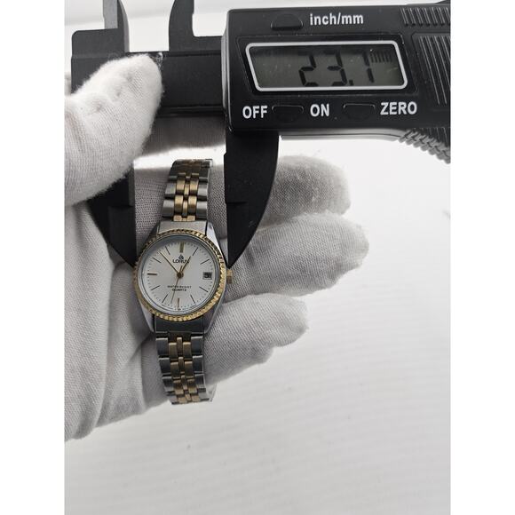 Vintage Lorus V827 Ladies President Style Fluted Bezel Day Date NOS New Battery - Picture 9 of 11